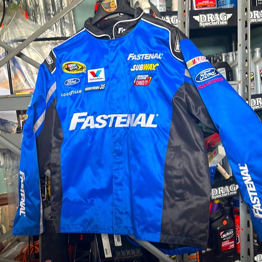 A blue  NASCAR CUP series jacket